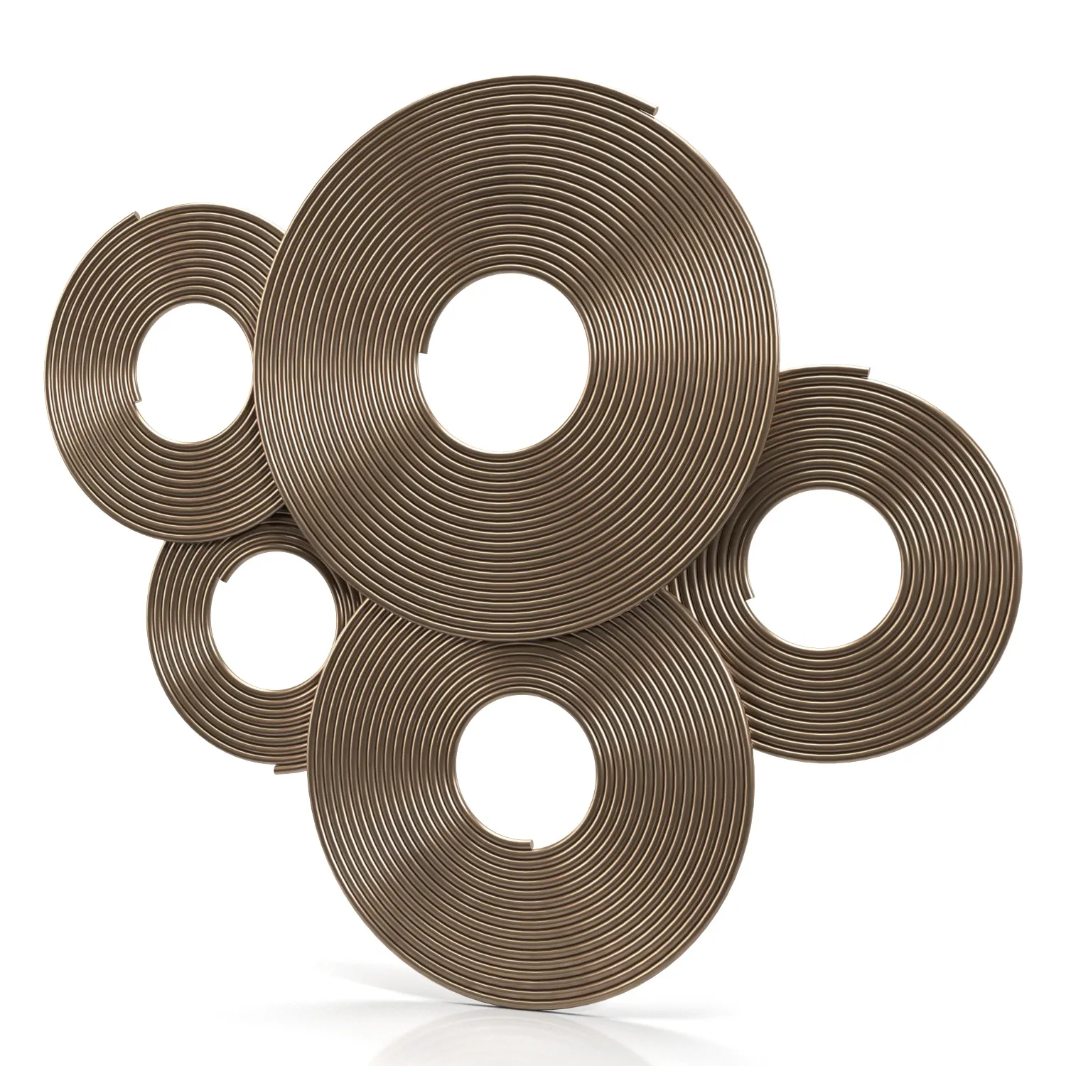 Uttermost Ahmet 34 34W Layered Rings Gold Metal Wall Art PBR 3D Model_01